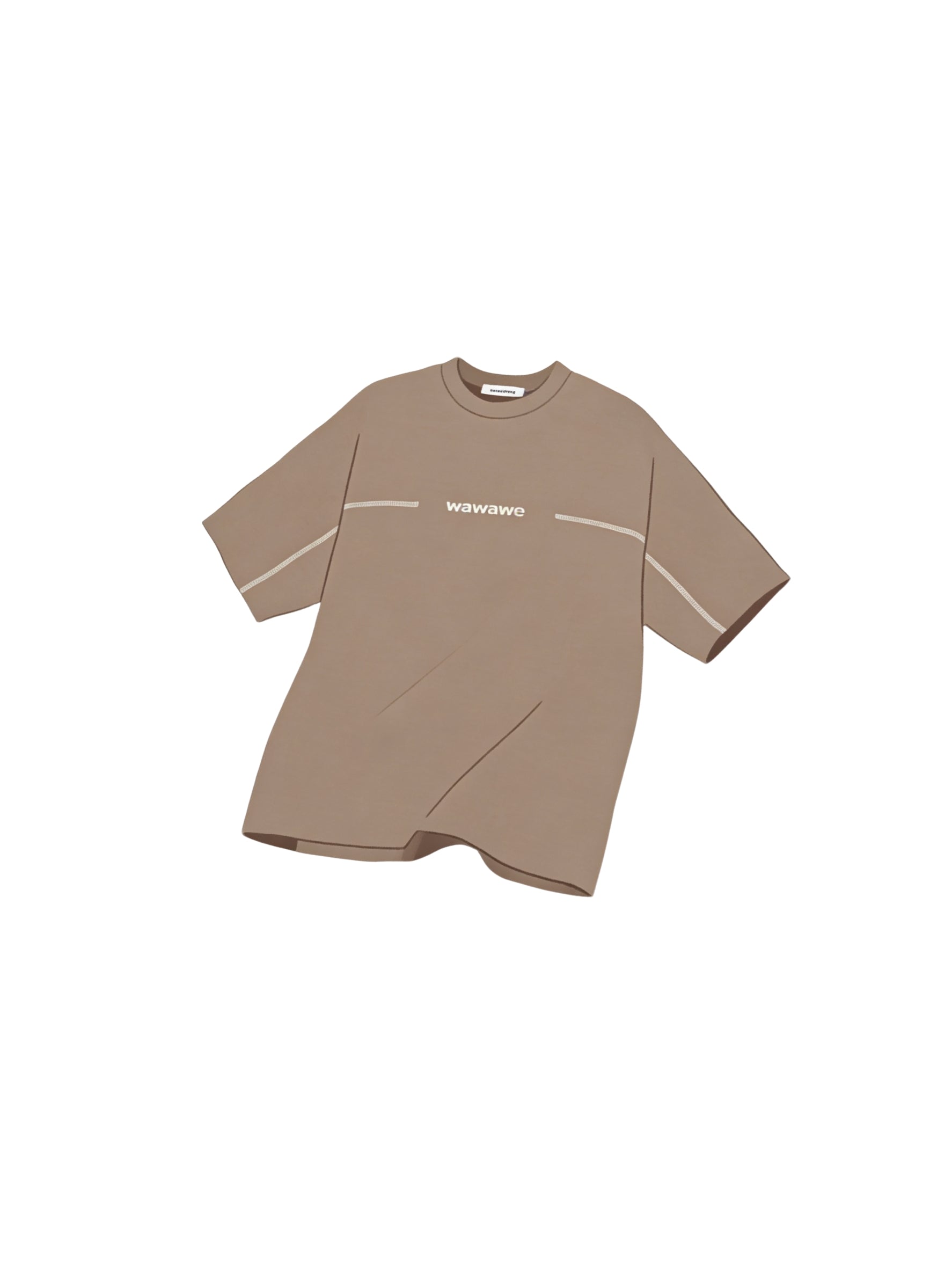 018 Beige Basic Tee