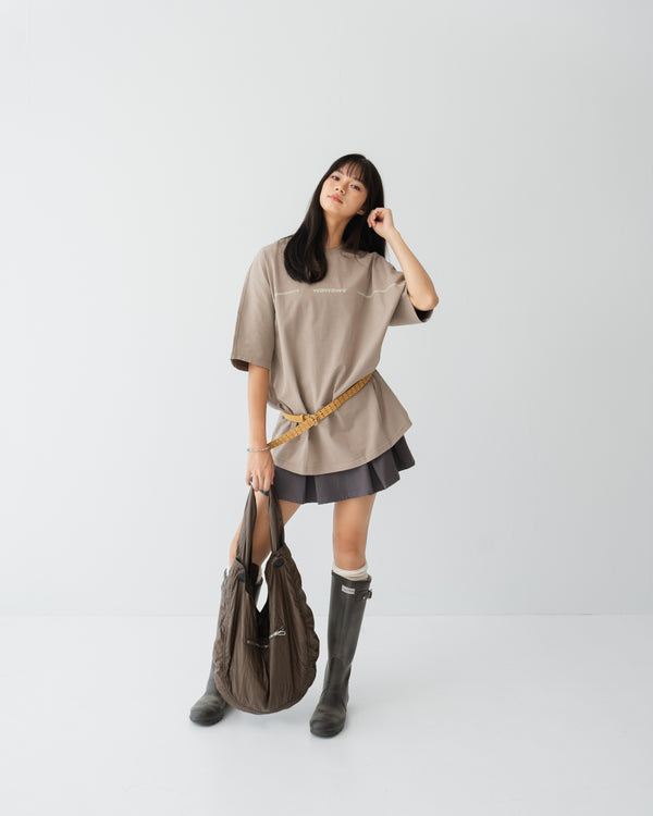 018 Beige Basic Tee