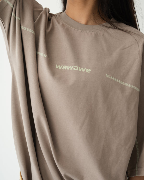 018 Beige Basic Tee