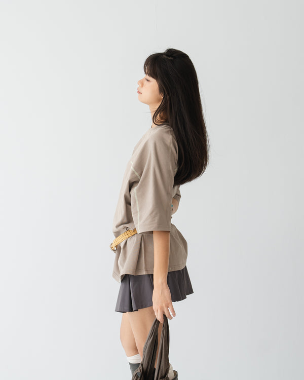 018 Beige Basic Tee